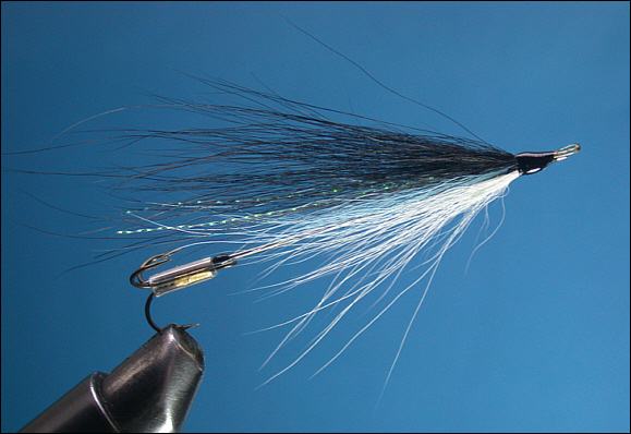 Salmon Needle Fly - Black, Blue and White